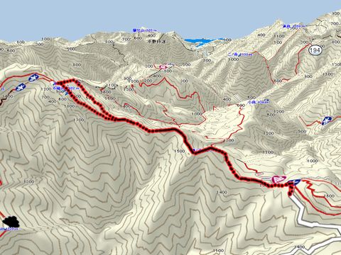 石鎚山コースマップ