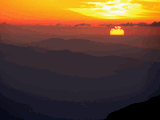 富山湾に沈む夕陽